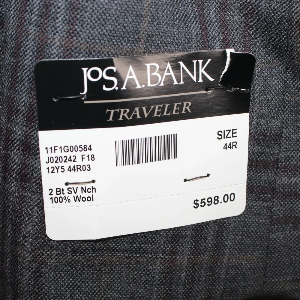 Jos. A. Bank Traveler NWT Men 44R Natural Stretch Tailored Fit Sport Coat Blazer - Picture 5 of 12